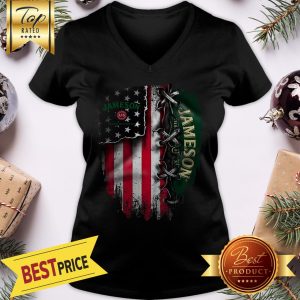 Jameson Irish Whiskey American Flag Independence Day 4th Of July V-neck