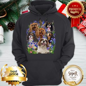 Cavalier King Charles Spaniel Purple Flowers Hoodie