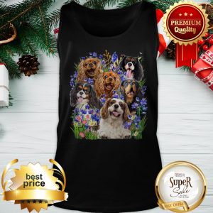 Cavalier King Charles Spaniel Purple Flowers Tank Top