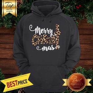 Merry Christmas Leopard Print Hoodie