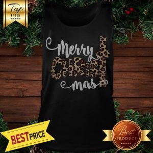 Merry Christmas Leopard Print Tank Top