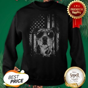 Official American Flag Pitbull Sunglass Sweatshirt