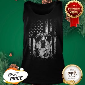 Official American Flag Pitbull Sunglass Tank Top