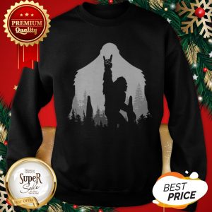 Official Bigfoot Rock And Roll Hand Sign Natural Sweatshirt