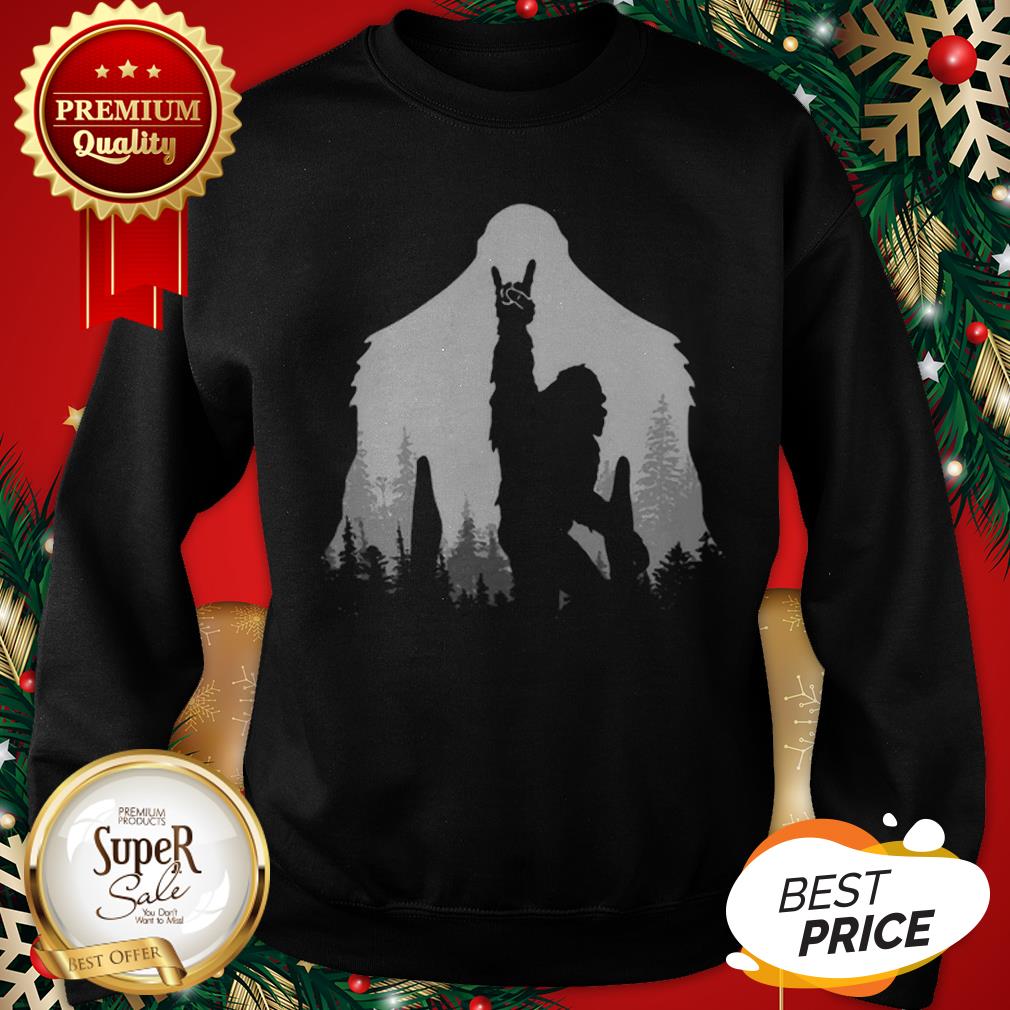Official Bigfoot Rock And Roll Hand Sign Natural Sweatshirt Official Bigfoot Rock And Roll Hand Sign Natural Sweatshirt