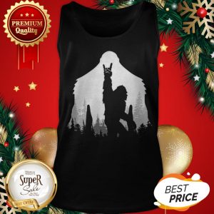Official Bigfoot Rock And Roll Hand Sign Natural Tank Top