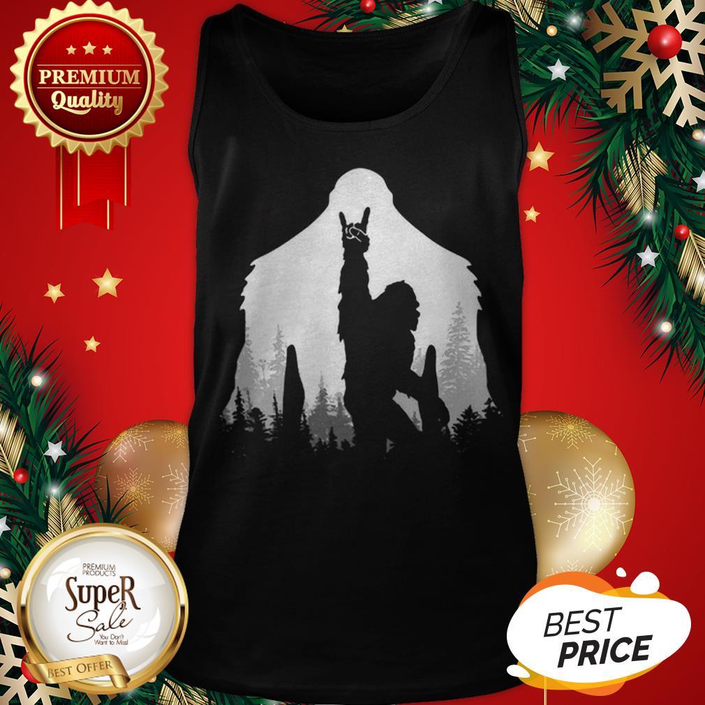 Official Bigfoot Rock And Roll Hand Sign Natural Tank Top Official Bigfoot Rock And Roll Hand Sign Natural Tank Top