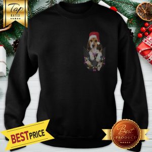 Official Santa Beagle In Pocket Christmas Light Sweatshirt