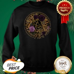 Official Skull Leopard I Hate People Flower Sweatshirt