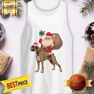 Pretty Santa Riding Boxer Christmas Tank Top