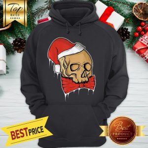 Pretty Vintage Skull Christmas Santa Hat Funny Hoodie