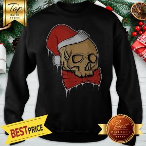 Pretty Vintage Skull Christmas Santa Hat Funny Sweatshirt