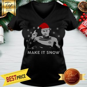 Star Trek Santa Make It Snow Christmas V-neck