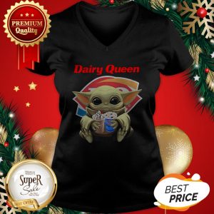 Star Wars Baby Yoda Hug Dairy Queen Mandalorian V-neck