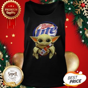 Star Wars Baby Yoda Hug Miller Lite Beer Mandalorian Tank Top