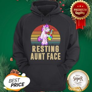 Unicorn Resting Aunt Face Vintage Hoodie