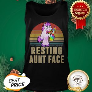 Unicorn Resting Aunt Face Vintage Tank Top