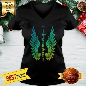 Wings Her Guardian Sword Cross V-neck