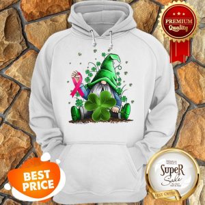 Nice Gnome Shamrock Breast Cancer Awareness Irish St. Patrick’s Day Hoodie