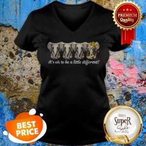 Nice Hippie Peace Sign Elephants It’s Ok To Be A Little Different V-neck