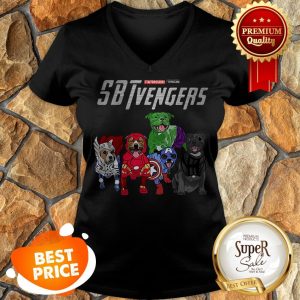 Nice Staffordshire Bull Terrier SBTvengers Avengers Endgame V-neck
