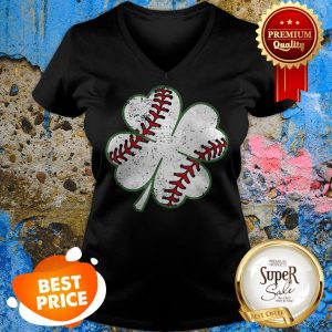 Nice Baseball St Patricks Day Boys Men Catcher Pitcher Shamrock V-neck