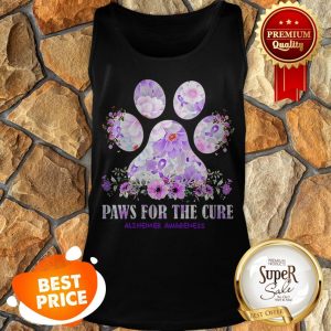 Nice Flower Paws For The Cure Alzheimer Awareness Tank Top