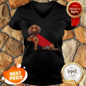 Official Tattoos Dachshund I Love Mom V-neck