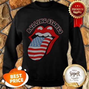 USA Tongue Rolling Stones American Flag Sweatshirt