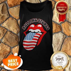 USA Tongue Rolling Stones American Flag Tank Top