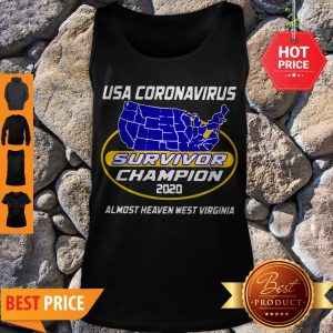 Awesome Map USA Coronavirus Survivor Champion 2020 Almost Heaven West Virginia Tank Top