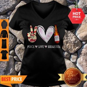 Beautiful Peace Love Budweiser V-neck
