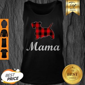 Beautiful Scottish Terrier Mama Red Buffalo Plaid Scottish Terrier Tank Top