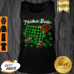 Beautiful St Patrick’s Day Shamrock Clover Plaid Pajama – Mama Bear Tank Top