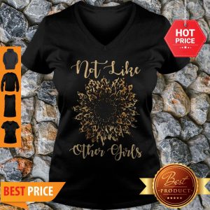 Beautiful Sunflower Leopard Not Like Other Girls V-neck