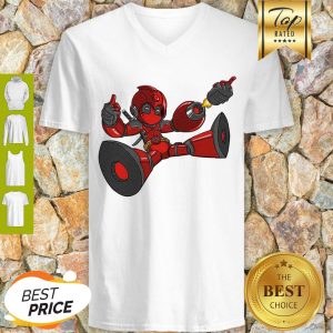 Cute Megaman Deadpool Capcom And Marvel Mashup V-neck
