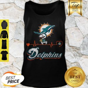 Cute Snoopy Miami Dolphins Logo Heartbeat Tank Top