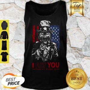Modern I Eat You Support U.S Zombie Army American Flag Tank Top