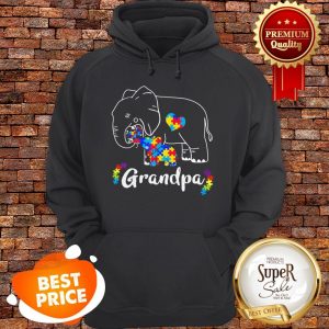 Nice Autism Awareness Support Grandpa Elephant Gift Hoodie