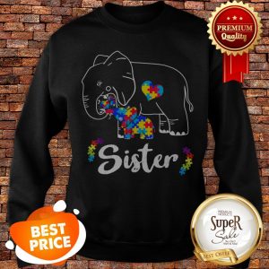 Nice Autism Awareness Support Sister Elephant Gift Sweatshirt