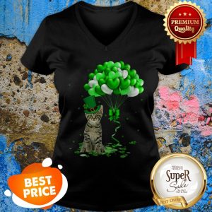 Nice Cat Balloons Heart St. Patrick’s Day 2020 V-neck