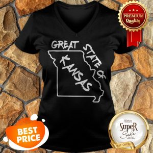 Nice Great State Of Kansas Map V-neck