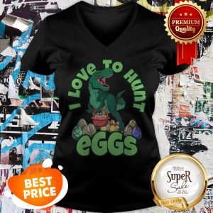 Nice Happy Easter Dinosaur Dino Eggs TRex Hunter V-neck
