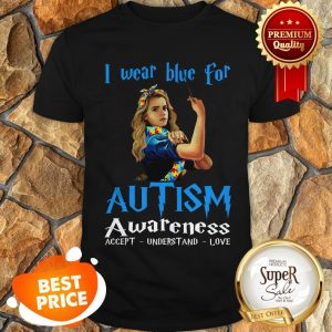 Nice Hermione Granger I Wear Blue For Autism Awareness Harry Potter Shirt