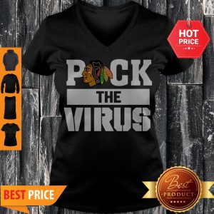 Awesome Coronavirus Puck The Virus Chicago Blackhawks Logo V-neck