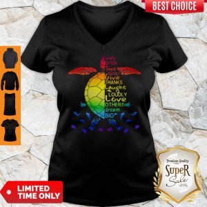 Colorful Smile Often, Think Positively, Give Thanks, Laugh Loudly, Love Others, Dream Big Turtle Ocean V-neck