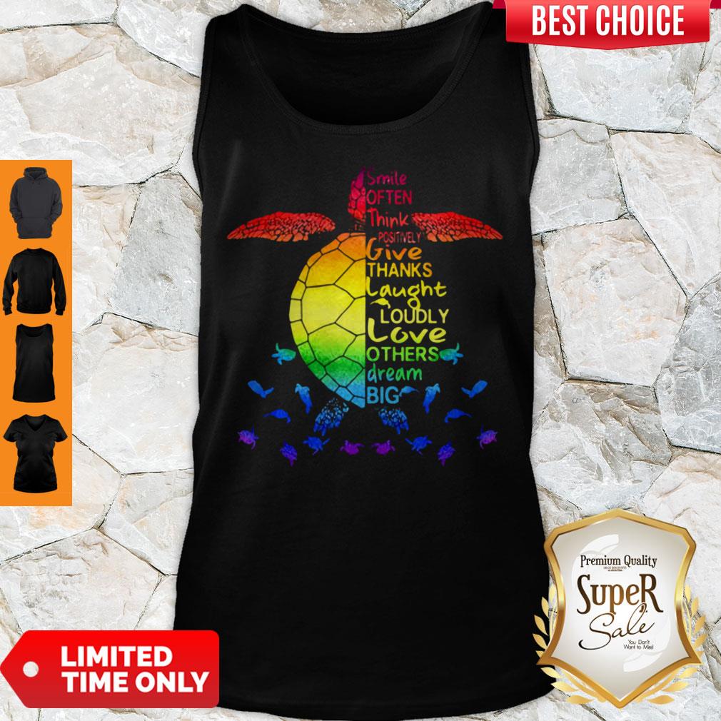 Colorful Smile Often, Think Positively, Give Thanks, Laugh Loudly, Love Others, Dream Big Turtle Ocean V-neck Colorful Smile Often, Think Positively, Give Thanks, Laugh Loudly, Love Others, Dream Big Turtle Ocean V-neck