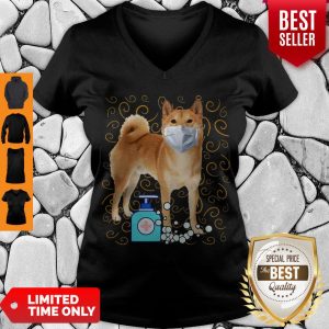 Cute Shiba Inu Mask Wash Your Hand Survived Coronavirus V-neck