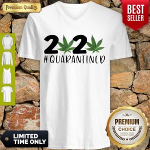 Cute Weed Cannabis 2020 #Quarantined V-neck