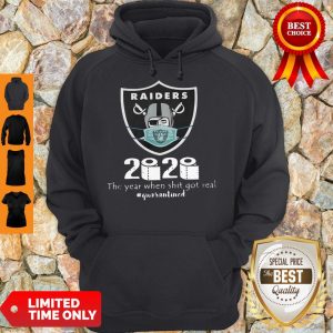 Nice Raiders Mask 2020 The Year When Shit Got Real #Quarantined COVID-19 Hoodie